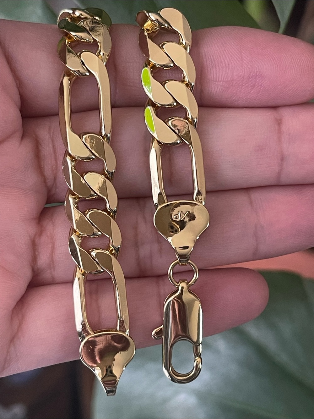 Gold Tone Chunky Figaro Link Bracelet